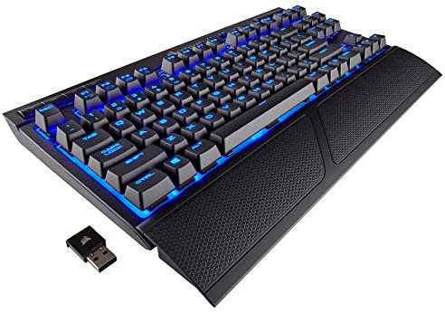 CORSAIR K63 Wireless Mechanical Gaming Keyboard, Backlit Blue Led, Cherry MX Red – Quiet & Linear (Renewed)