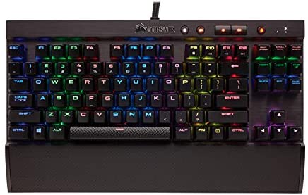 Corsair K65 LUX RGB Compact Mechanical Keyboard – USB Passthrough & Media Controls – Linear & Quiet – Cherry MX Red – RGB LED Backlit