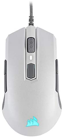 Corsair M55 RGB Pro Wired Ambidextrous Multi-Grip Gaming Mouse – 12,400 DPI Adjustable Sensor – 8 Programmable Buttons – White