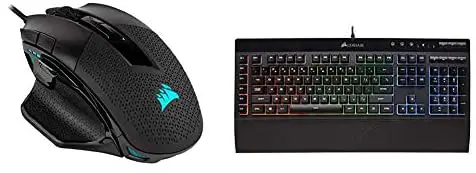 Corsair Nightsword RGB – Optical Ergonomic Gaming Mouse, Black & K55 RGB Gaming Keyboard – IP42 Dust and Water Resistance – 6 Programmable Macro Keys – Dedicated Media Keys