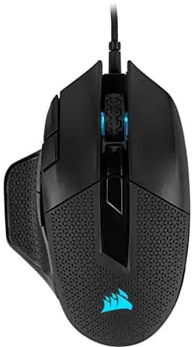 Corsair Nightsword RGB, Tunable FPS/MOBA Optical Gaming Mouse (18000 DPI Optical Sensor, Weight System, 10 Programmable Buttons, RGB Multi-Colour Backlighting) – Black
