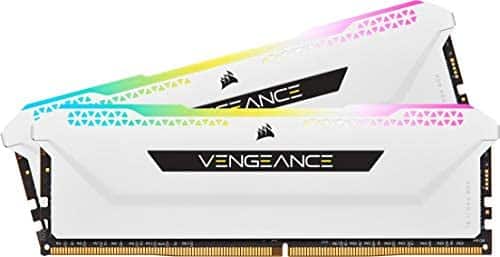 Corsair Vengeance RGB Pro SL 32GB (2x16GB) DDR4 3600 (PC4-28800) C18 1.35V Desktop Memory – White (CMH32GX4M2D3600C18W)