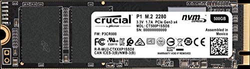 Crucial P1 500GB 3D NAND NVMe PCIe Internal SSD, up to 2000MB/s – CT500P1SSD8
