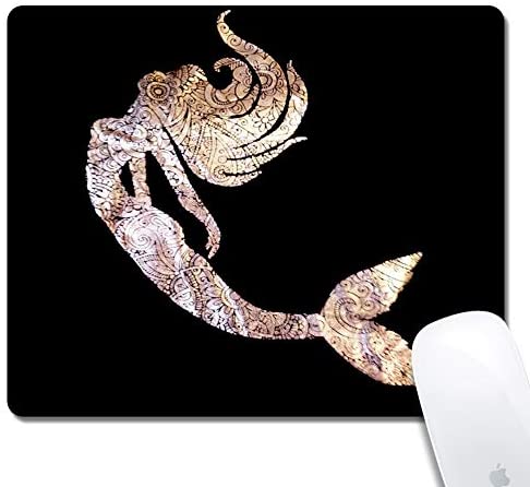 Customized Printed Shiny Mermaid Mouse Pad Ergonomic Computer Mouse Pad (9.5×7.9×0.1inch) Extended Gaming Mouse Mat with Non-Slip Rubber Base for Desktops Laptop Computer & PC, Home & Office