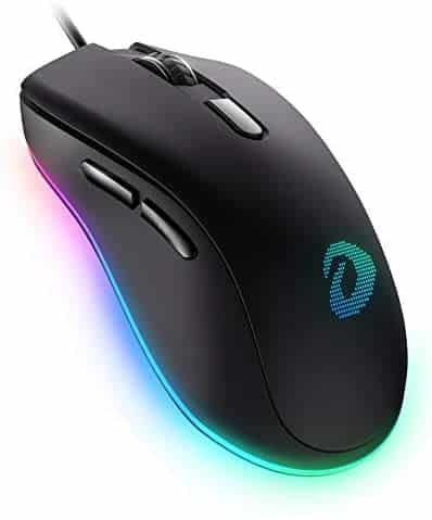 DAREU Wired Gaming Mouse, 6 Programmable Buttons, Ergonomic RGB Gaming Mouse with 16.8 Million Chroma 7 Backlit for PC, Laptop, and Notebook