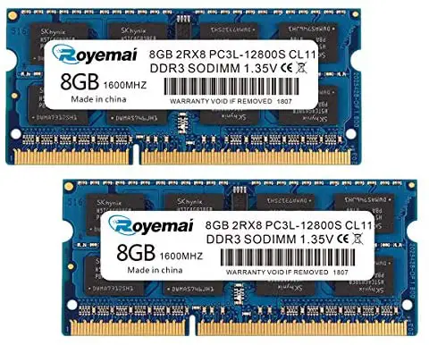 DDR3 12800S PC3L-1600MHz 16GB Kit (2x8GB) 2Rx8 1.35V CL11 Notebook RAM Memory for Early/Mid/Late 2011, Mid/Late 2012, Early/Late 2013, Late 2014, Mid 2015 MacBook Pro, iMac, Mac Mini