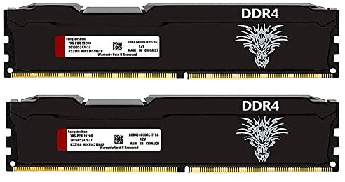 DDR4 8GBx2 (16GB Kit) 2400MHz UDIMM RAM (PC4-19200) CL17 288Pin 1.2V Non-ECC Unbuffered Upgrade Desktop Memory ( Black )