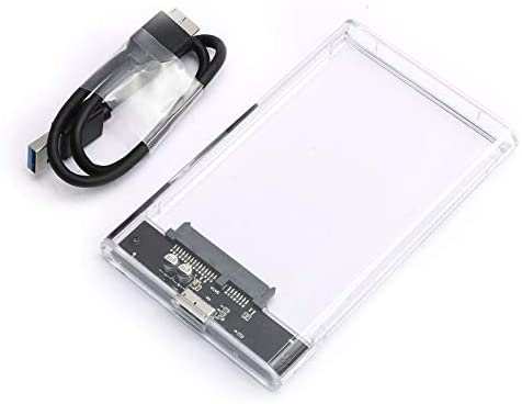 DEVMO USB 3.0 2.5″ SATA Hard Drive External Enclosure HDD Clear Case Durable 2.5-Inch for SSD, Support UASP SATA III Portable Tool-Free Design