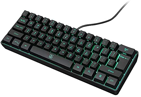 DGG K60 61 Keys RGB Backlit 60% Wired Gaming Keyboard, Quiet Ergonomic Waterproof Mini Compact 60 Percent Mechanical Feeling Keyboard, for PC Mac PS4 Xbox Gamer, Typist, Travel