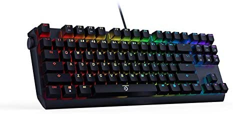 DREVO BladeMaster SE TKL Compact 87 Key RGB Mechanical Gaming Keyboard with Multi-Function Knob, USB Wired, Anti-Ghosting and NKRO, Tenkeyless 87K US Layout, Brown Switch