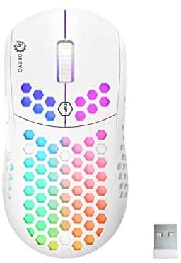 DREVO Falcon Wireless Lightweight Gaming Mouse with Full RGB , High-Grade PAW3335 Optical Sensor, Low-Latency 2.4G Wireless Connection,16000 DPI, 400IPS, Ultra-Soft Cable – White