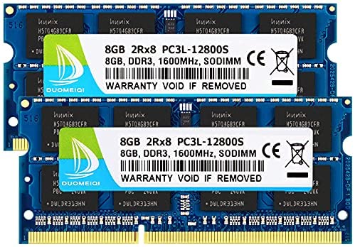 DUOMEIQI 16GB RAM Kit ( 2 x 8GB) DDR3L / DDR3 RAM 16GB 1600MHz SODIMM RAM PC3L / PC3-12800 2Rx8 1.35V /1.5V Non-ECC Unbuffered Laptop Memory Notebook RAM Module
