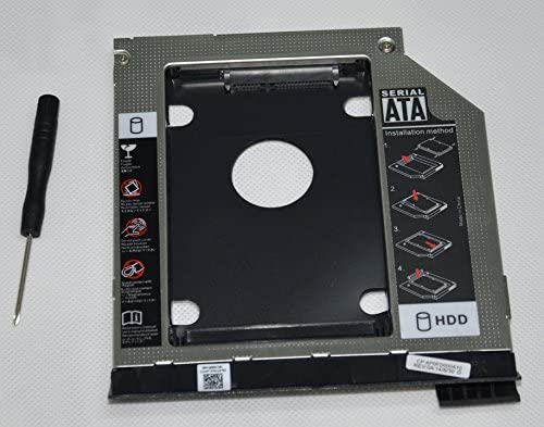 DY-tech 2nd HDD SSD Hard Drive Caddy Adapter for Dell Latitude E6320 E6420 E6520 E6330 E6430 E6530 Modular Bay with Ejector + Bezel/faceplate