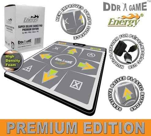 Dance Dance Revolution Energy HD 1″ Foam Deluxe Dance Pad for PS/ PS2/ Wii/ Xbox/ PC – DDR Game