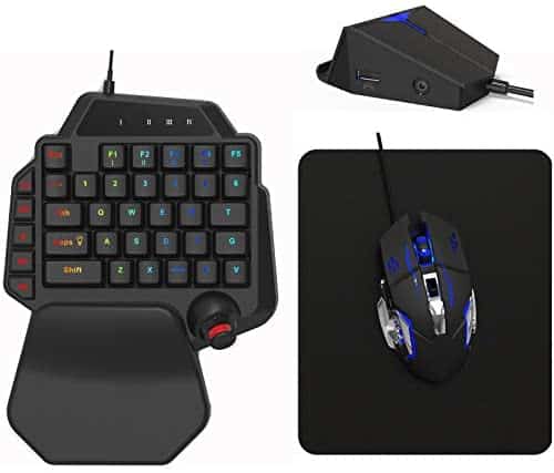DarkWalker FO222 Console Gaming Keyboard and Mouse Pack for PS4, Switch, Xbox One, PC, PS3, Xbox 360