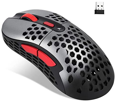 Darmoshark Wireless Gaming Mouse with Lightweight Honeycomb Shell,Programmable Driver,700mA Battery，Pixart 3335 16000 DPI -USB Receiver for PC Mac Gamer