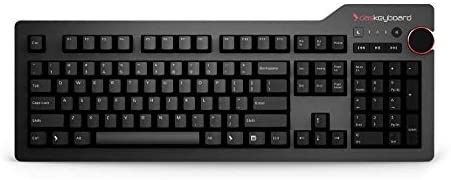 Das Keyboard 4 Professional for Mac Wired Mechanical Keyboard, Cherry MX Brown Mechanical Switches, 2-Port USB 3.0 Hub, Volume Knob, Aluminum Top (104 Keys, Black)
