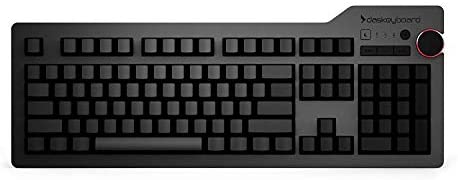 Das Keyboard 4 Ultimate Blank Wired Mechanical Keyboard, Cherry MX Brown Mechanical Switches, 2-Port USB 3.0 Hub, Volume Knob, Aluminum Top (104 Keys, Black)