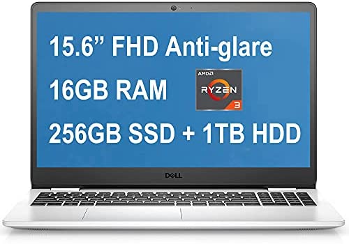 Dell Flagship Inspiron 15 3000 3505 Laptop 15.6” FHD Anti-Glare WVA Display AMD Ryzen 3 3250U (Beats i7-7600u) 16GB RAM 256GB SSD 1TB HDD MaxxAudio Win10 Snow White