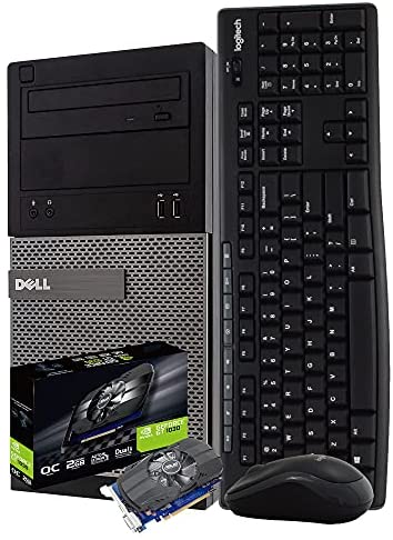 Dell Gaming Desktop Computer Tower PC, Intel Quad Core i5 3.2GHz, 16GB RAM, 128GB SSD + 500GB Hard Drive, Windows 10 Home, Nvidia GT1030 Graphics Card, Wireless Keyboard & Mouse, HDMI, Wi-Fi (Renewed)