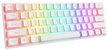 Dierya White PBT Double Shot Pudding Keycaps, 104 Keys Mechanical Keycaps Set – OEM Profile – Compatible with 60% TKL Full-Size Stand US Layout Mechanical Gaming Keyboard (Keycaps only)