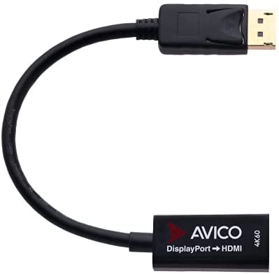 DisplayPort 1.2 to HDMI 2.0 Adapter – 4K 60hz HDR – 2K 144hz – 1080P 240hz – for Monitors, TVs, PCs, MacBooks, Projectors
