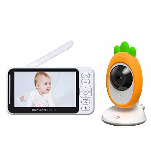 Dragon Touch Baby Monitor, E40 Video Baby Monitor with Camera and Audio,4.3″ Split Screen Baby Camera with no WiFi, Night Vision,960ft Range, 8 Lullabies,Temperature Monitoring