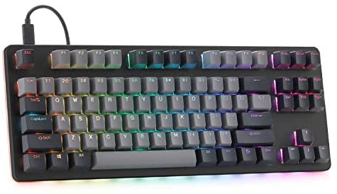 Drop CTRL Mechanical Keyboard — Tenkeyless TKL (87 Key) Gaming Keyboard, Hot-Swap Switches, Programmable Macros, RGB LED Backlighting, USB-C, Doubleshot PBT, Aluminum Frame (Cherry MX Blue, Black)