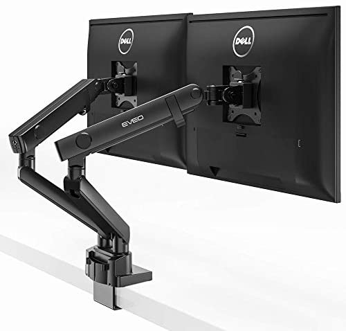 Dual Monitor Stand – Premium Dual Monitor Mount, VESA Mount (75×75 100×100), Dual Monitor Arm Fit 17 Inch to 32 Inch VESA Compatible Screens, Full Motion Spring Movement Monitor Desk Mount