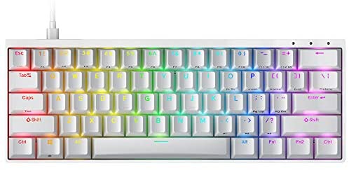 Durgod HK Venus RGB Mechanical Gaming Keyboard – 60% Layout – Double Shot PBT Cherry Profile – NKRO – USB Type C – Aluminium Chassis (Gateron Yellow, White)