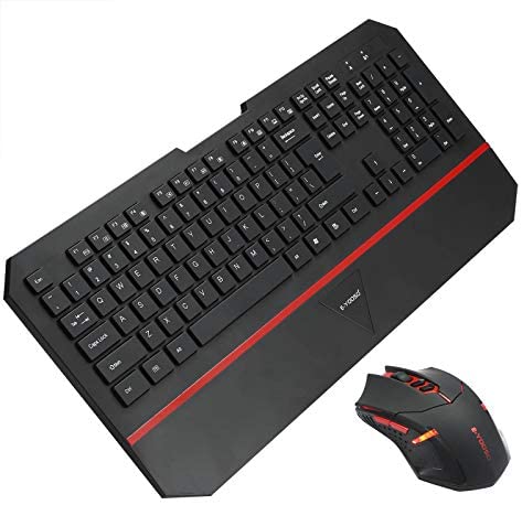 E-YOOSO 2.4GHz Ultra-Slim E780 Wireless Combo Keyboard and Mouse, Silent, Long Battery Life, Black