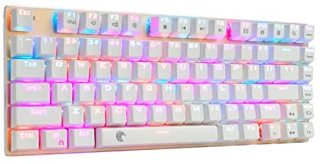 E-YOOSO 60% Mechanical Gaming Keyboard 81 Keys True RGB Backlit Keyboard for PC Laptop, Gold (Red Switch)