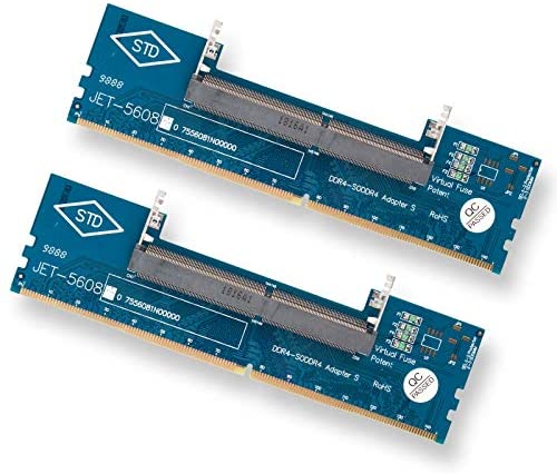 EEEkit 2-Pack DDR4 Laptop SO-DIMM to Desktop DIMM Memory RAM Connector Adapter Memory Tester, Over-Current Protection