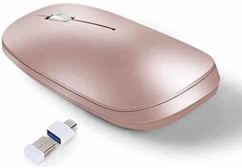 E&G Rechargeable Bluetooth Mouse Notebook Wireless Mouse Three Modes, Computer, Mobile Phone, Notebook Computer, PC, Notebook Computer and MacOS Series Compatible Wireless Mouse (Pink)