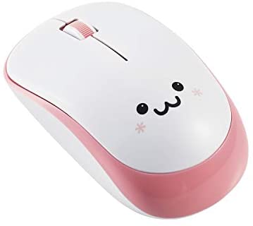 ELECOM 2.4G Wireless Smiley-Face Mouse for Right/Left Handed Use, IR LED , Less Noise, 1200 DPI, 2.5 Years Long Battery Life , Pink Silent Model (M-IR07DRSPN)