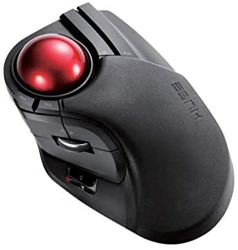 ELECOM 2.4GHz Wireless Finger-operated Large size Trackball Mouse 8-Button Function with Smooth Tracking, Precision Optical Gaming Sensor Palm Rest Attached (M-HT1DRBK)