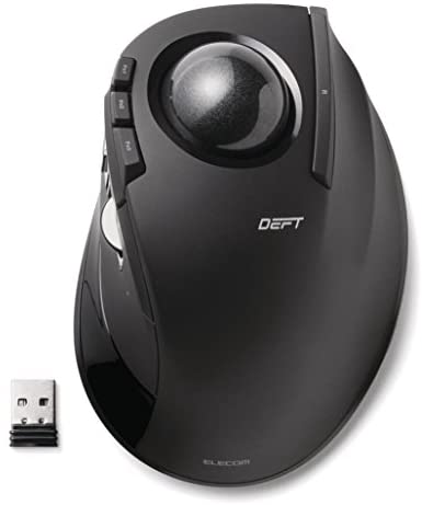 ELECOM 2.4GHz Wireless Finger-operated Trackball Mouse EX-G series 8-Button Function with Smooth Tracking, Precision Optical Gaming Sensor (M-DT2DRBK)
