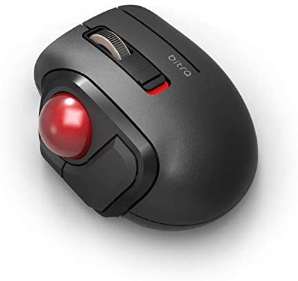 ELECOM Bluetooth Thumb-Operated Compact-Size Trackball Mouse 5-Button Function Smooth Tracking, Less-Noise Precision Optical Gaming Sensor with Semi-Hard Case (M-MT1BRSBK)