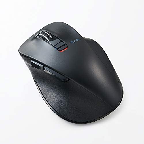 ELECOM Dr.EXG Bluetooth Mouse 極‐Kiwami- Mouse Extreme Ergonomic Design Less Noise BlueLED Large Size 5 Button Black (M-XGL10BBSBK-US)