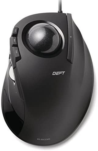 ELECOM Wired Finger-Operated Trackball Mouse EX-G Series 8-Button Function with Smooth Tracking, Precision Optical Gaming Sensor (M-DT2URBK)