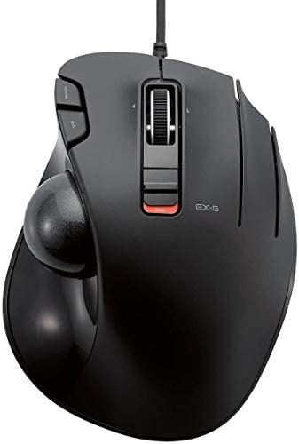 ELECOM Wired Thumb-Operated Trackball Mouse, 5-Button Function with Smooth Tracking, Precision Optical Gaming Sensor (M-XT2URBK)