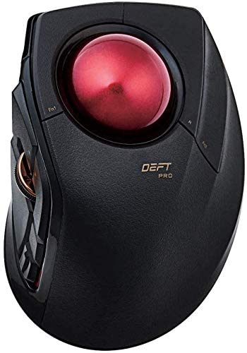 ELECOM Wired / Wireless / Bluetooth Finger-Operated Trackball Mouse, 8-Button Function with Smooth Tracking, Precision Optical Gaming Sensor (M-DPT1MRBK)