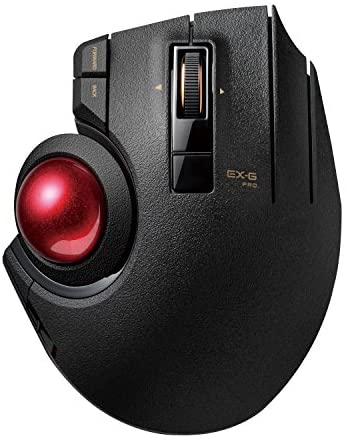 ELECOM Wired / Wireless / Bluetooth Thumb-Operated Trackball Mouse, 8-Button Function with Smooth Tracking, Precision Optical Gaming Sensor (M-XPT1MRXBK) , black