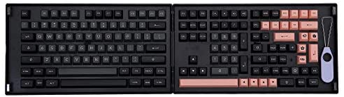 EPOMAKER AKKO Black&Pink 158 Keys ASA Profile Double-Shot PBT Full Keycaps Set, with Custom Storage Box for Mechanical Keyboard (Black Pink ASA Keycaps)