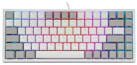 EPOMAKER EP84 84-Key RGB Hotswap Wired Mechanical Gaming Keyboard with PBT Dye-subbed Keycaps for Mac/Win/Gamers (Gateron Black Switch, Grey White)