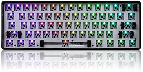 EPOMAKER GK61X RGB Hotswap Custom DIY Kit for 60% Keyboard, PCB Mounting Plate Case (GK61X Black)