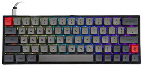EPOMAKER SKYLOONG SK64 64 Keys Hot Swappable Mechanical Keyboard with RGB Backlit, PBT Keycaps, Arrow Keys for Win/Mac/Gaming (Gateron Optical Blue, Grey Black)