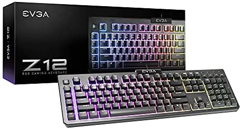 EVGA Z12 RGB Membrane Gaming Keyboard, RGB Backlit LED, 834-W0-12US-KR