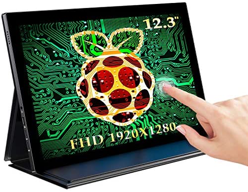 EVICIV 12.3’’ Raspberry Pi Touchscreen, 1920×1280, Portable Monitor Touchscreen with Type-C, Mini HDMI, Ultra-Wide IPS Multi-Point Touch Screen, 3:2 for Raspberry Pi, PS4 WiiU Xbox One Windows 7/8/10