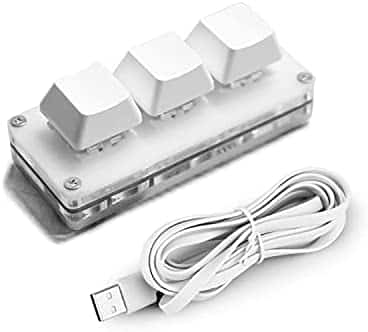 Ecarke USB Mini 3-Key Keypad Mechanical Gaming Keyboard Programming Macro with Software OSU HID Standard Keyboard（Upgrade Cherry Shaft）